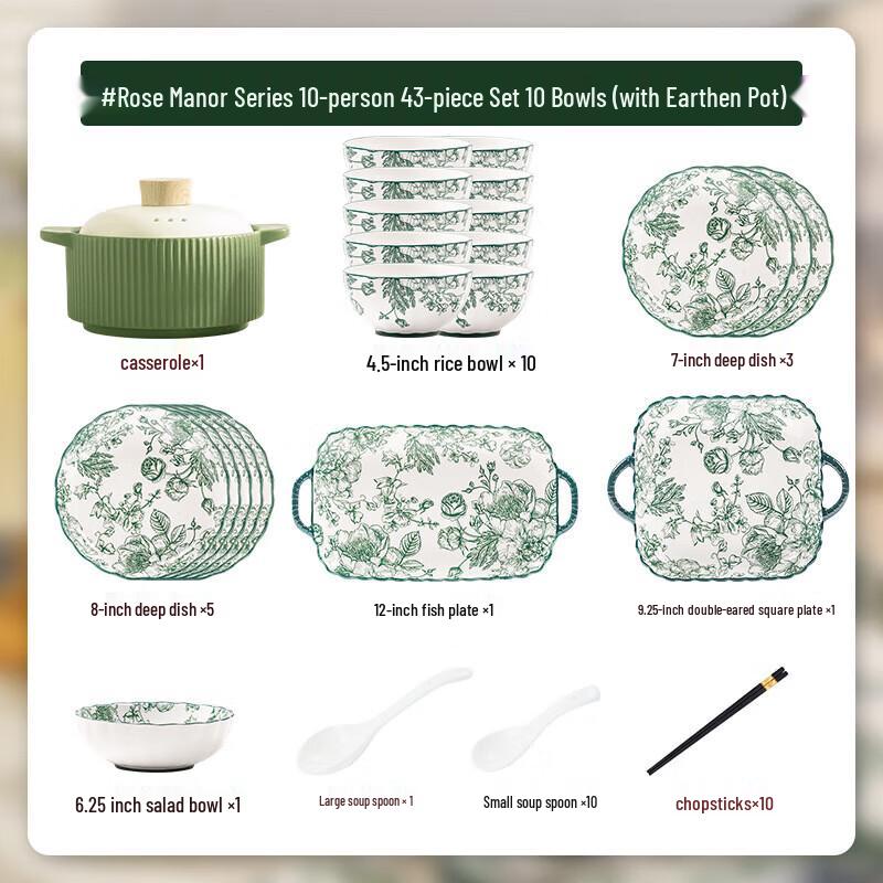 

Kangmo Rose Garden Light Luxury Nordic Cookware Set