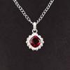 Rubelita Rosa Natural Regalo de Compromiso Étnico Único Nuevo Colgante Plata de Ley PP-34-11
