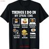 Things I Do In My Spare Time Hamburger Funny T Shirt Vintage Casual Graphic Top For Everyday Wear Stretched Fashion