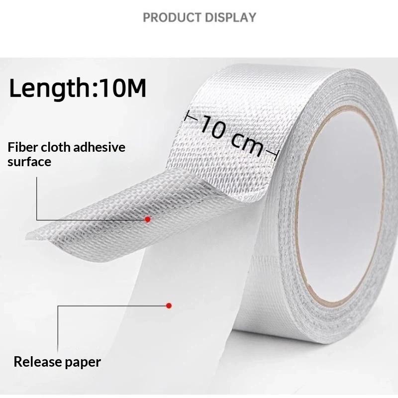 Exhaust Pipe Insulation Tape Exhaust Heat Tape Manifold Downpipe High Temperature Bandage Tape Silver Adhesive Tape