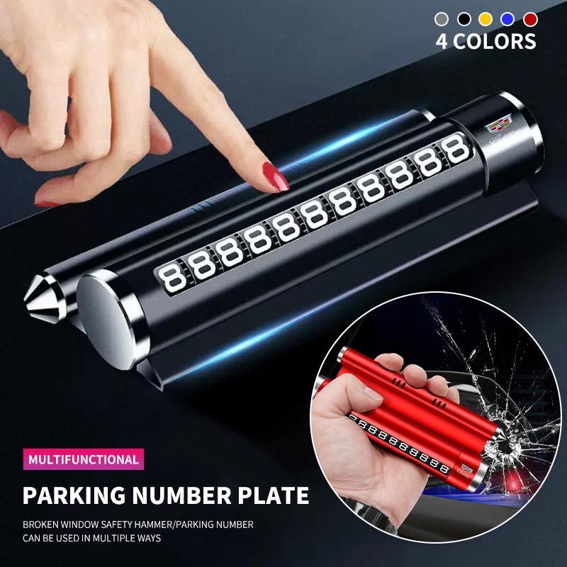 1PCS Metal Car Temporary Parking Card Rotatable Phone Number Plate For Cadillac Escalade CTS ATS SRX STS XT5 XT4 XT6 XTS CT4
