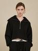 NOUVE Wide Collar Crop T-Shirts - Black