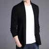 Men Sweater Coat Solid Color Soft Warm Breathable Stretchy Open Stitch Cardigan Long Sleeves Turn-down Collar Sweater Jacket Men Clothes