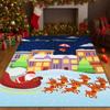 Christmas Snowflake Santa Reindeer Cartoon Carpet Soft Non-slip Mat Rug for Kids Room Bedroom Home Decoration Easy-Clean Carpet