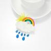Blucome 2023 New Fashion Acrylic Rainbow White Cloud Pendant Brooch Ladies Exaggerated Cartoon Cute Badge Lapel Brooch Jewelry