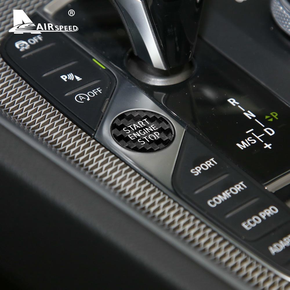 Carbon Fiber Engine Start Button Sticker for BMW X5 Z4 3 Series G20 G05 G07 G14 G15 G29