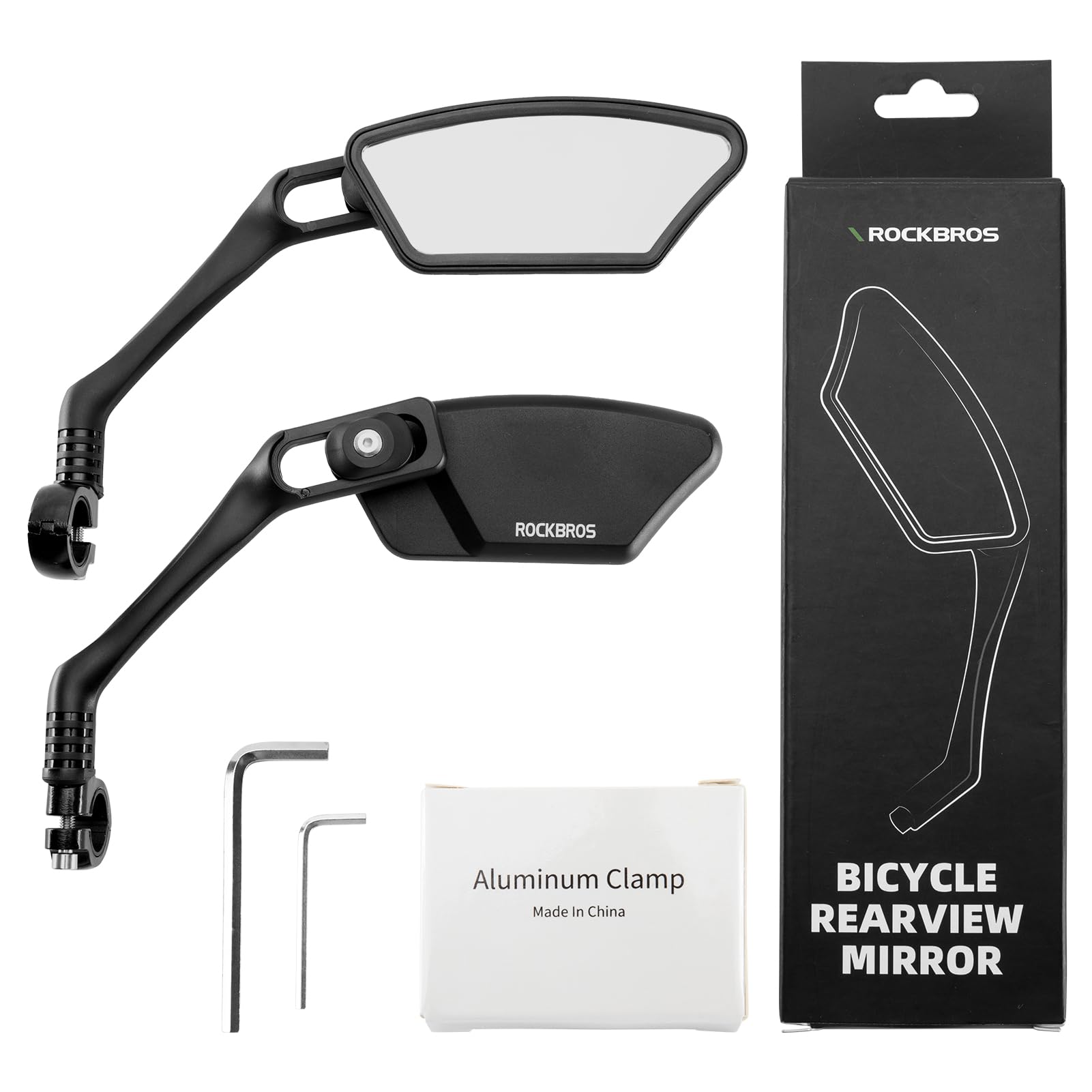 

ROCKBROS Велосипед Велосипед Зеркало заднего вида HD Поле обзора 360 градусов Широкоугольное Легкое для Дорожного Руля Заглушка руля Боковое зеркало Левое и Зеркало, Зеркало, 21-26 мм