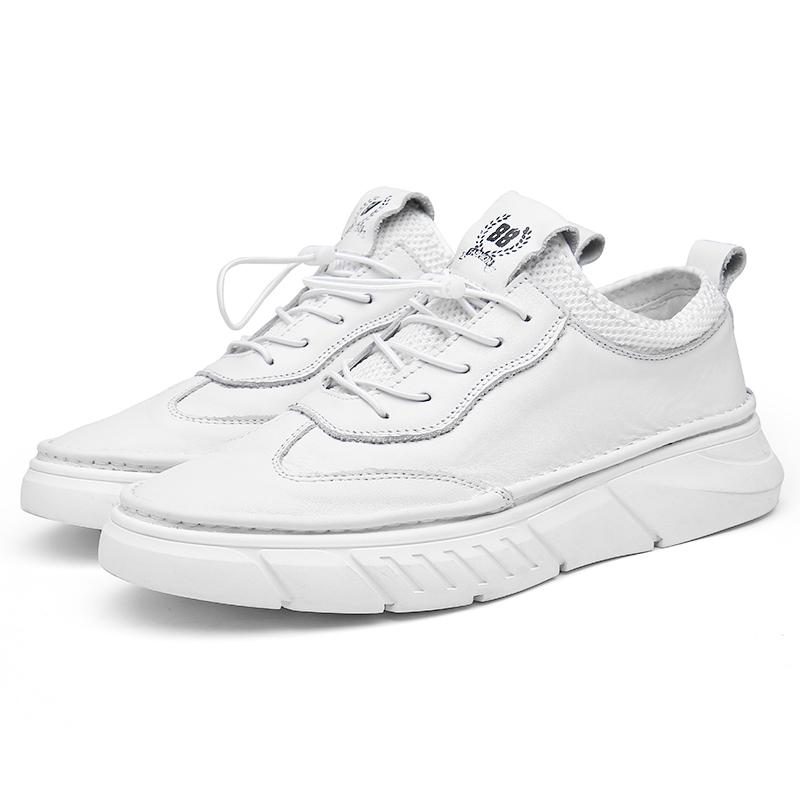 Fashion Italian Men Casual Leather Outdoor Antiskid Sneakers Flats Genuine Leather Shoes Classic Lace-Up 2025New Trendy Vulcanized Shoes