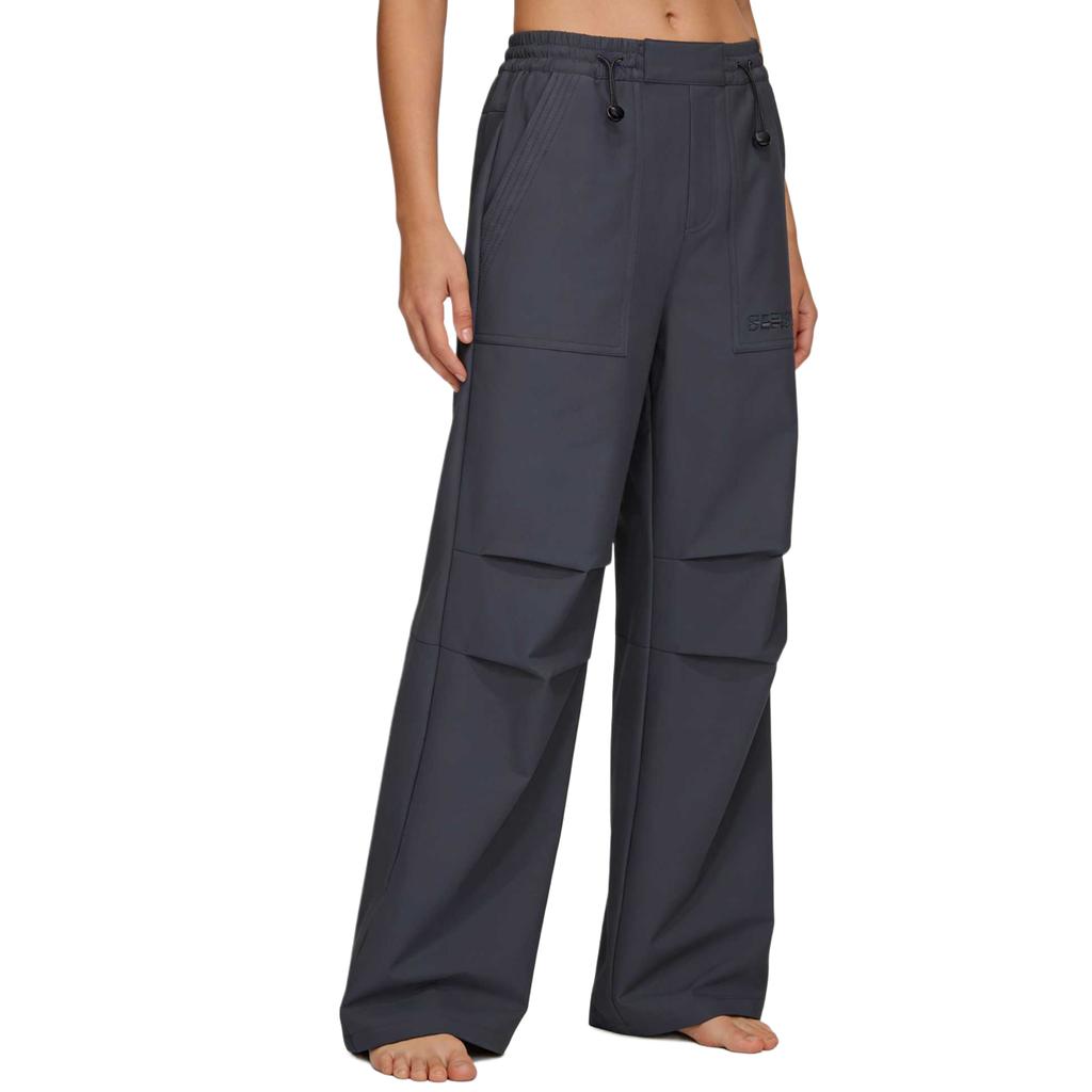 Skechers Outdoor Series Solid Color Loose Woven Casual Pants Women bottoms P126W054-0403