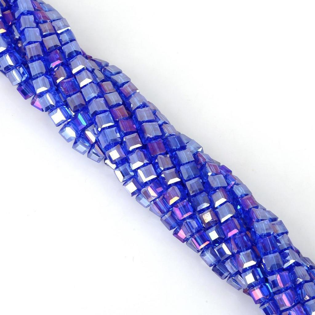 2-8mm Mixed Color Square Glass Crystal Beads for Handmade DIY Jewelry and Necklaces