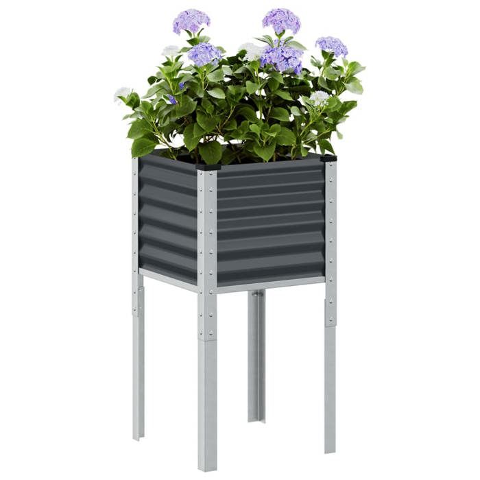 VidaXL Jardinière anthracite 45x45x88 cm acier, jardinière d'extérieur, bac à fleurs, bac à tomates, jardinière de terrasse, 4008966
