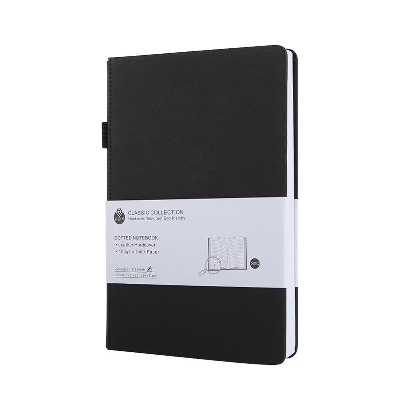 Quaderno A5 a Punti con Numeri di Pagina e Elastico - Spesso Blocco Note per Ufficio