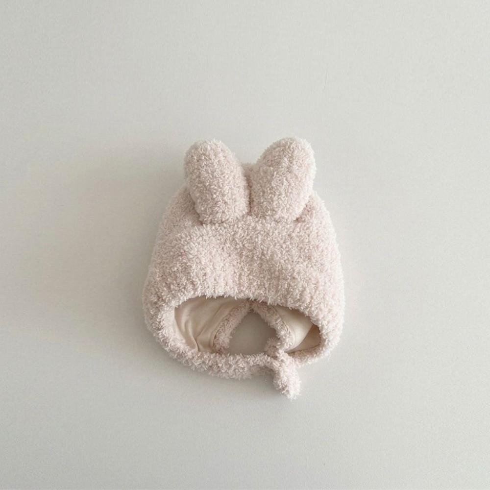 Autumn Winter Baby Earflap Hat Soft Fuzzy Newborn Fetal Cap Soft Bunny Ear Hat For Baby Girls
