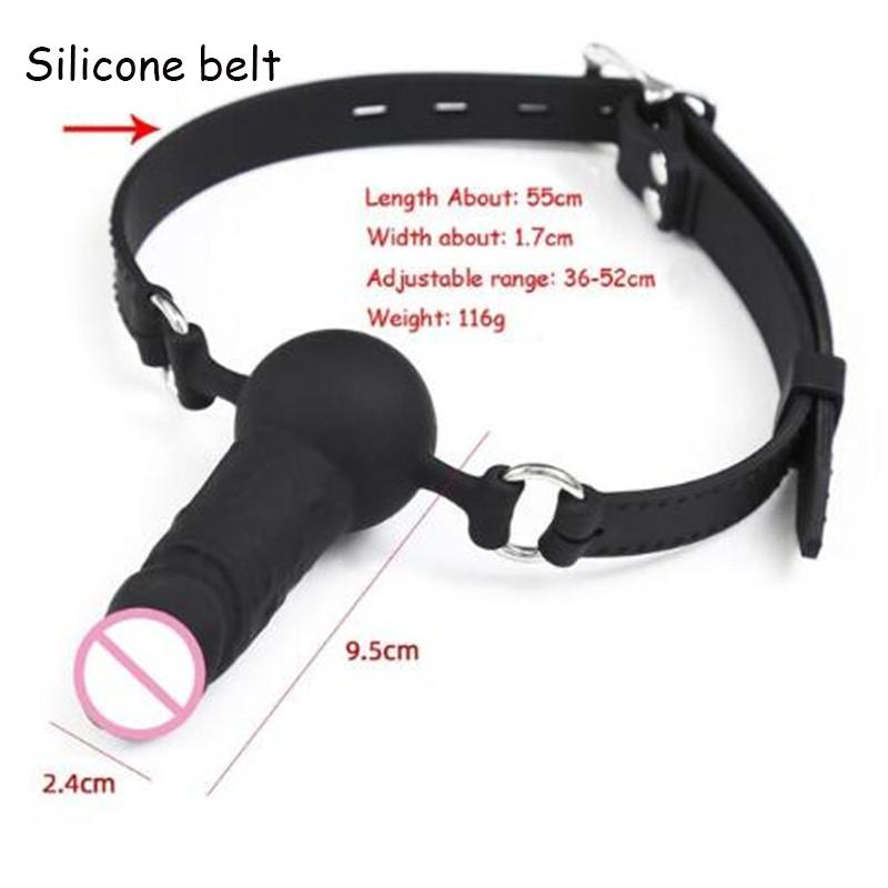 Silicone Ball Open Mouth Gag Penis Gag Bondage Restraints Adult Game Oral Fixation  Stuffed Slave Sex Toy for Couple