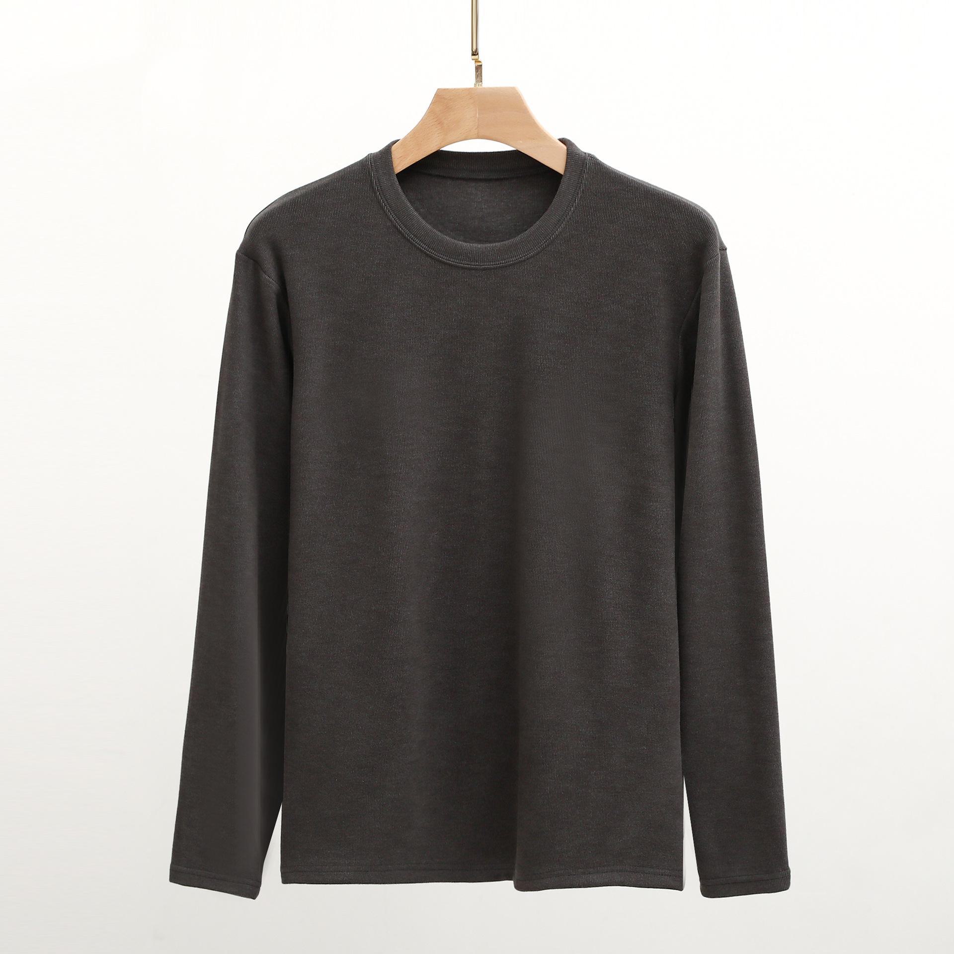 

Мужская термобельё с воротником средней высоты и длинным рукавом из бархата для осени/зимы L/170 серый