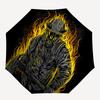 1pc Firefighter Flames Automatic Folding Umbrella - Compact 8-Rib Design, Durable Plastic & Iron, Lightweight for Outdoor Daily Use279