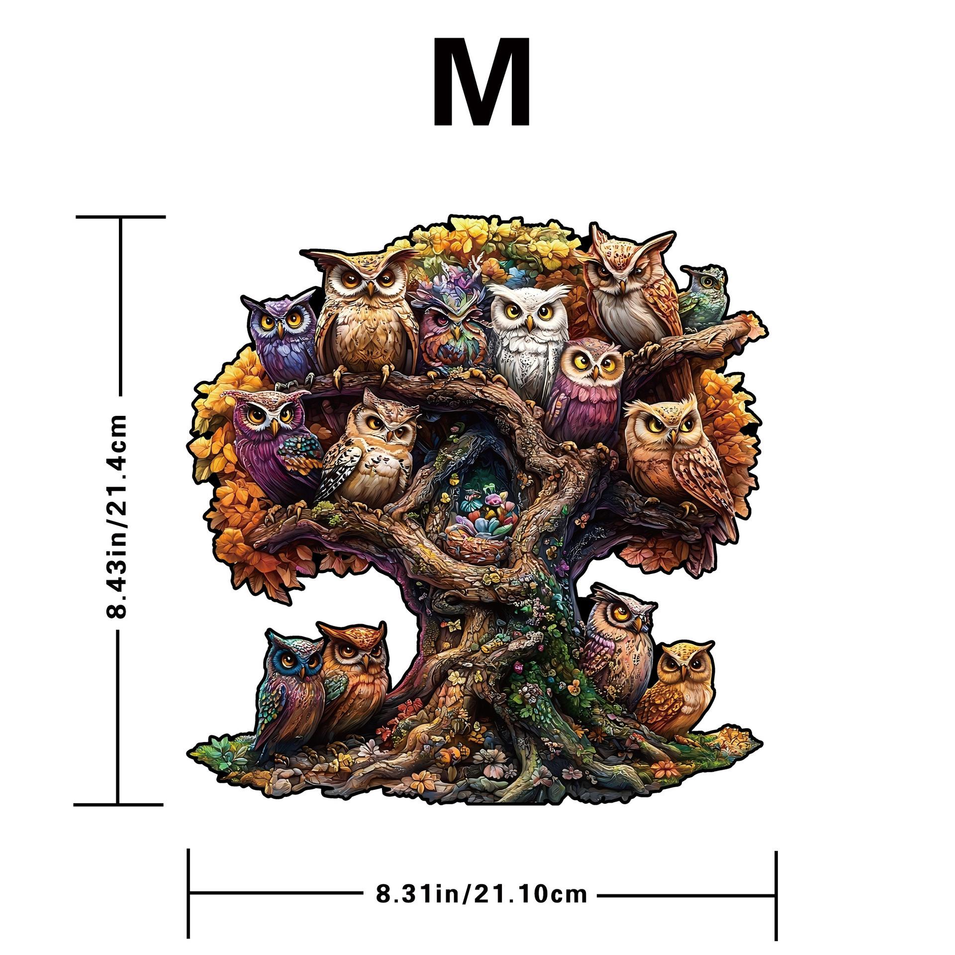 Owl Puzzle Wooden Special-Shaped Splicing Toy Original Brain-Burning Decompression Manual Puzzle
