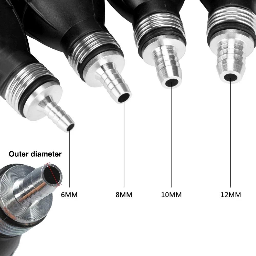 NEW 6/8/10/12mm Car Universal Fuel Pump Rubber Manual Transfer Liquid Gasoline Petrol Diesel Hand Primer Bulb Tube Aluminum