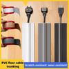 1roll 118.11X2.17in Self-Adhesive Flexible Cable Duct Wall Invisible Cable Organizer Floor Covering Decoration Wall Sticker