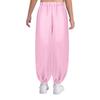 Girls Satin Bloomers Belly Dance Pants Elastic Waistband Loose Fit Solid Color Performance Outfit