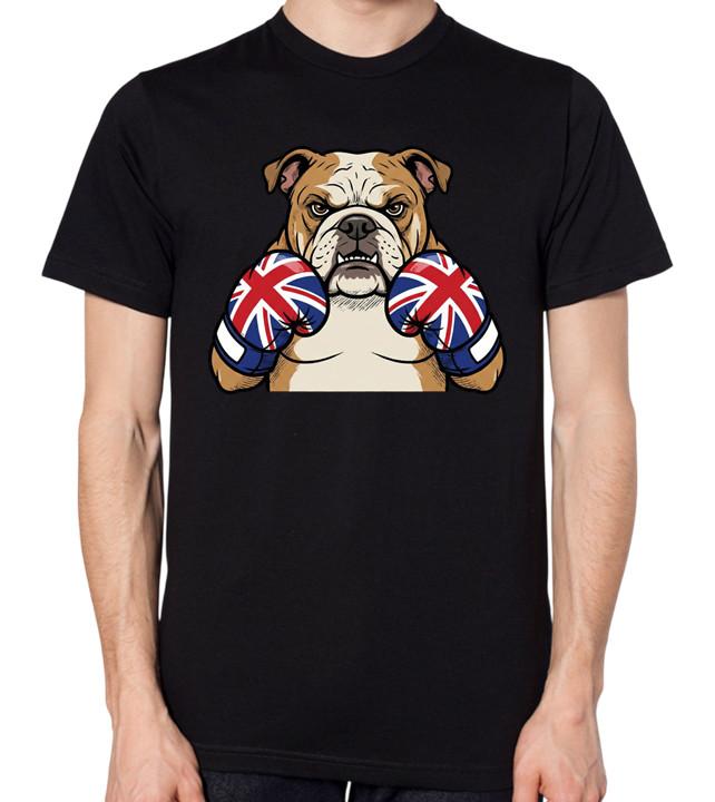 British Bulldog Boxer Funny UK Boxing Graphic Union Jack Unisex T-Shirt S разноцветный