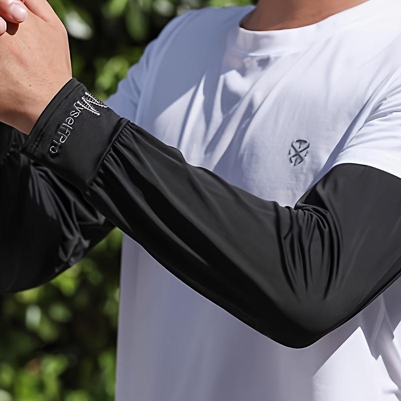 Men's Loose Cooling Arm Sleeves, Polyester Spandex, Breathable Quick-Dry Lightweight, for Cycling, Riding, Driving, Fishing, Outdoor Sports
