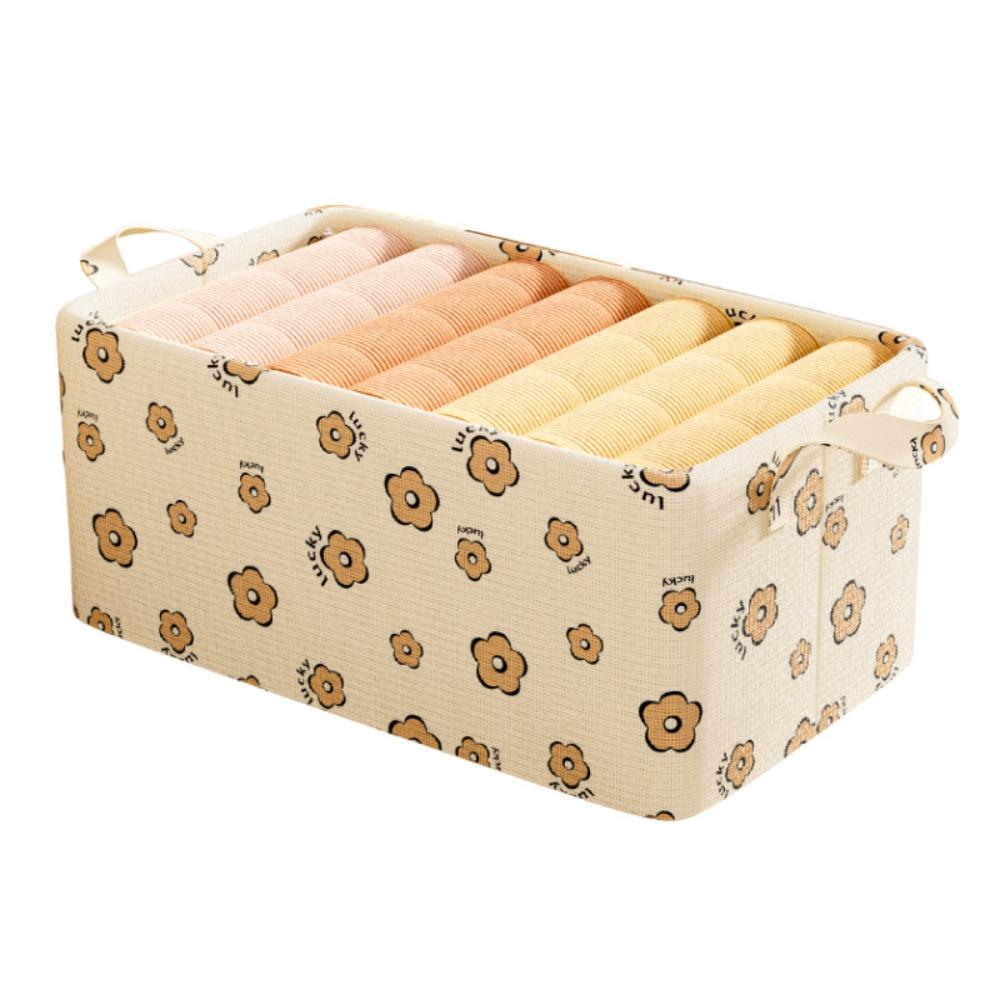 Cesta de Armazenamento de Tecido Espesso com Estrutura de Aço Organizador de Guarda-Roupa Caixa de Armazenamento de Roupas Suéter