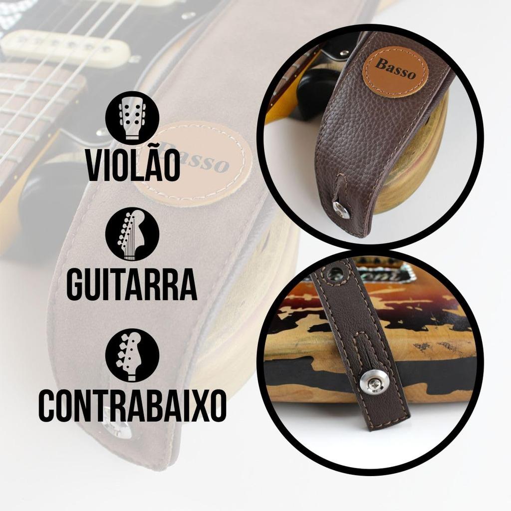Basso Classic Leather CLA09 Guitar Strap Classic Leather Series (Soft Brown) -