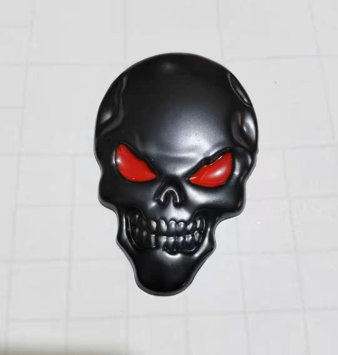 3D Skull Ghost Head Metal Car Sticker - Harley Decorative Decal