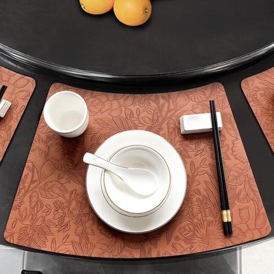 Hui Huang Chinese Style Leather Fan Placemat