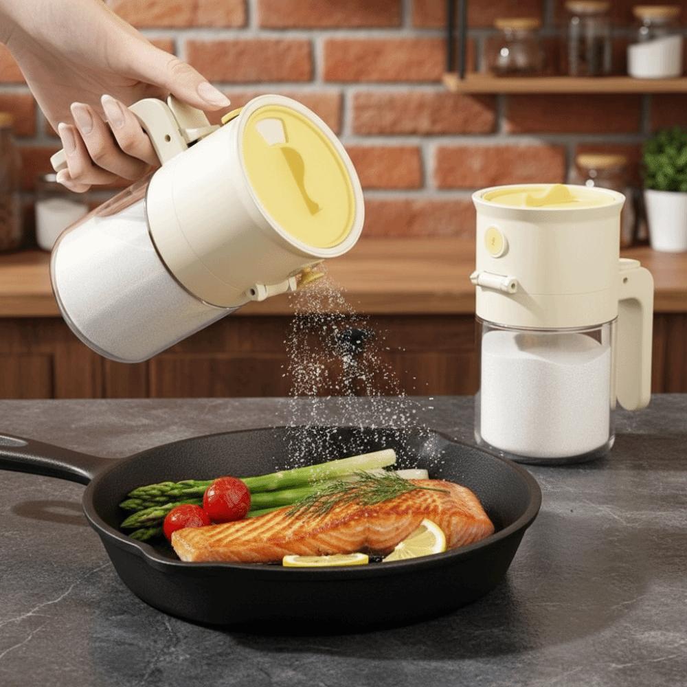 Quantitative Control 2 In 1 Salt Container 0.5g Glass Seasoning Box  for Sugar Salt