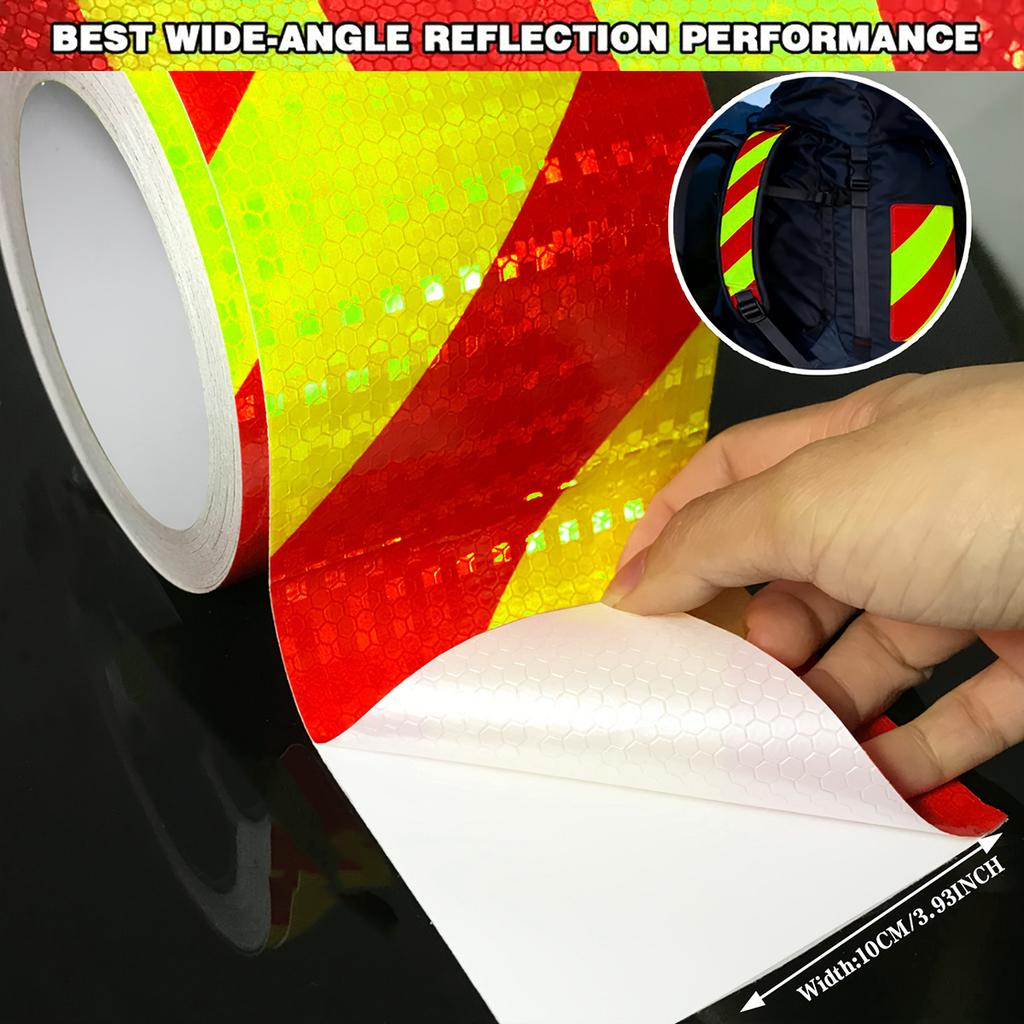 Reflective Twill Lattice Tape Waterproof Self-Adhesive Safety Warning Sticker Conspicuity Mark for Truck Vehicle Warning