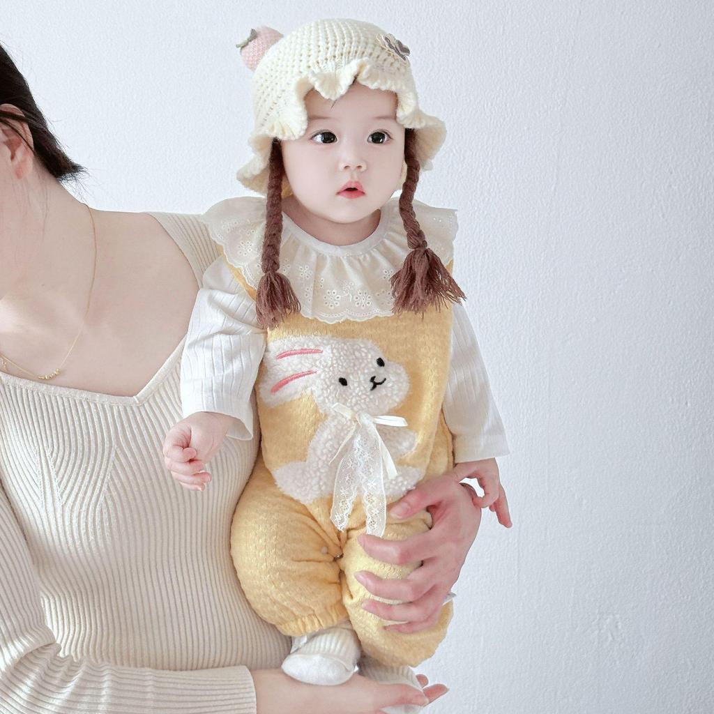 Handmade Baby Romper Set: Cute Embroidered Overalls for Girls & Boys