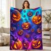 Floating Jack O Lanterns Coral Fleece Blanket Spooky Halloween Decor