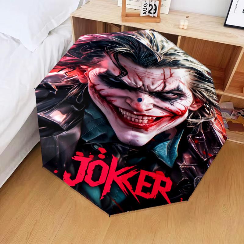 Clown villain Umbrella Folding umbrella, automatic umbrella 8-Frame for Travel, camping Use Gift for Halloween Christmas