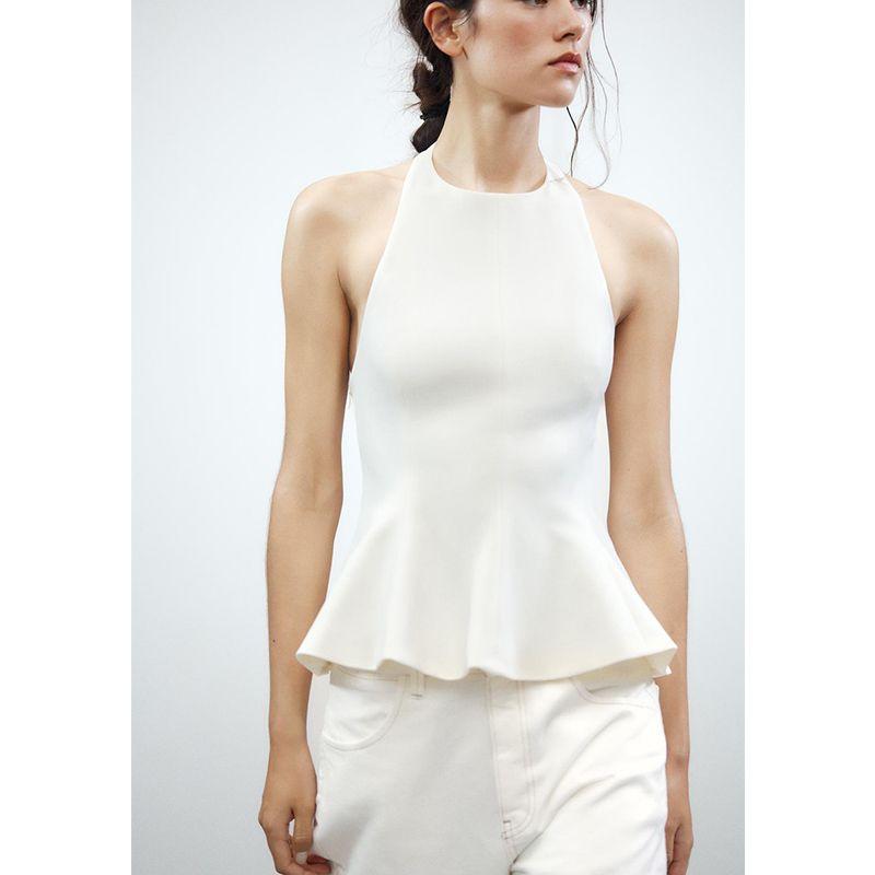 Summer New Arrival Women's Clothing Silm Slim Looking Sleeveless Minimalist All-Match Halterneck Fashion Casual Top 4772040
