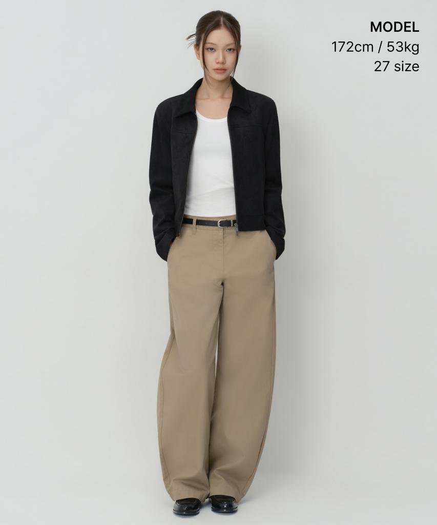 MUSINSA STANDARD WOMAN Women'S Solid Cp Curved Chino Pants [Beige]