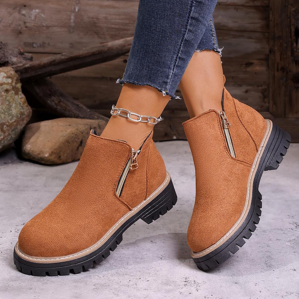 Women Simple Stylish Boots  New Thick Sole Ankle Boots Fashion Comfortable Shoes for Women Plus Size Platform Shoes Women