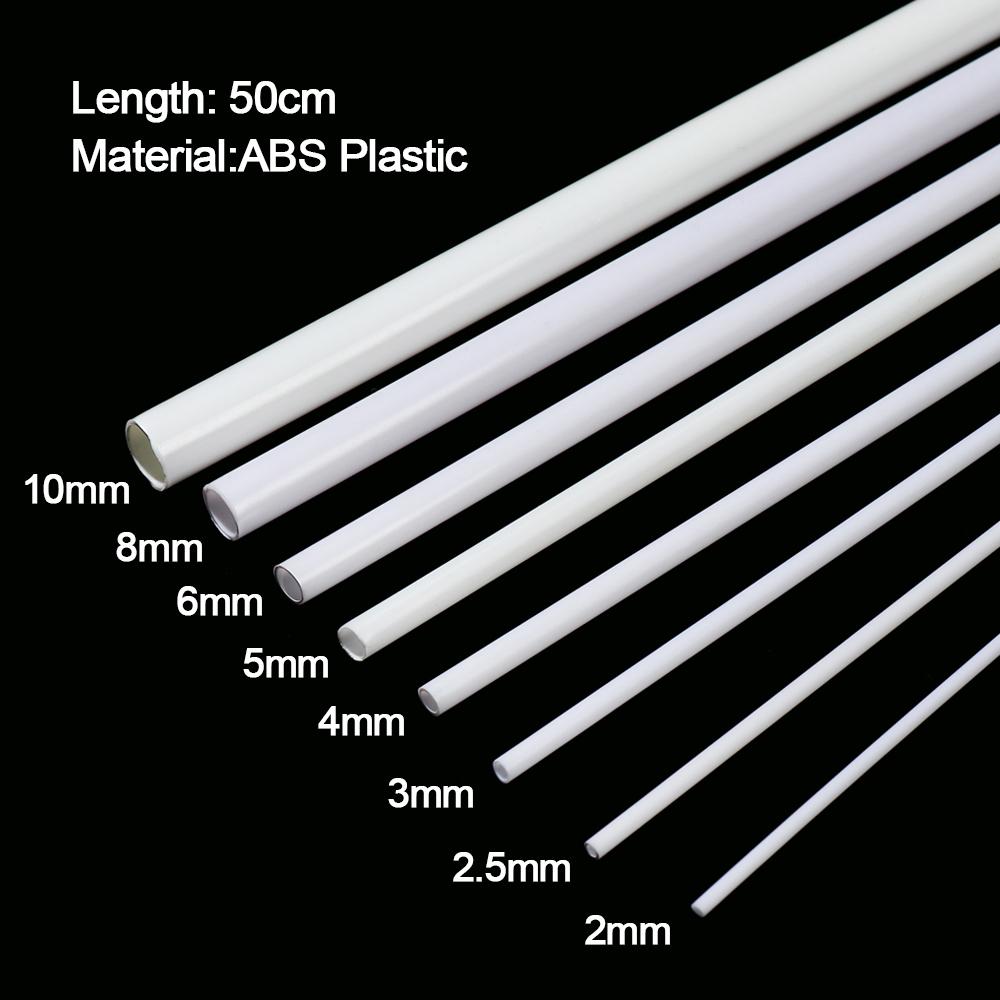 10 sztuk ABS Rura Okrągła Plastikowa Pusta Rura średnica 2mm/2,5mm/3mm/4mm/5mm/6mm/8mm/10mm DIY Ręcznie robione Materiał do stołu piaskowego model