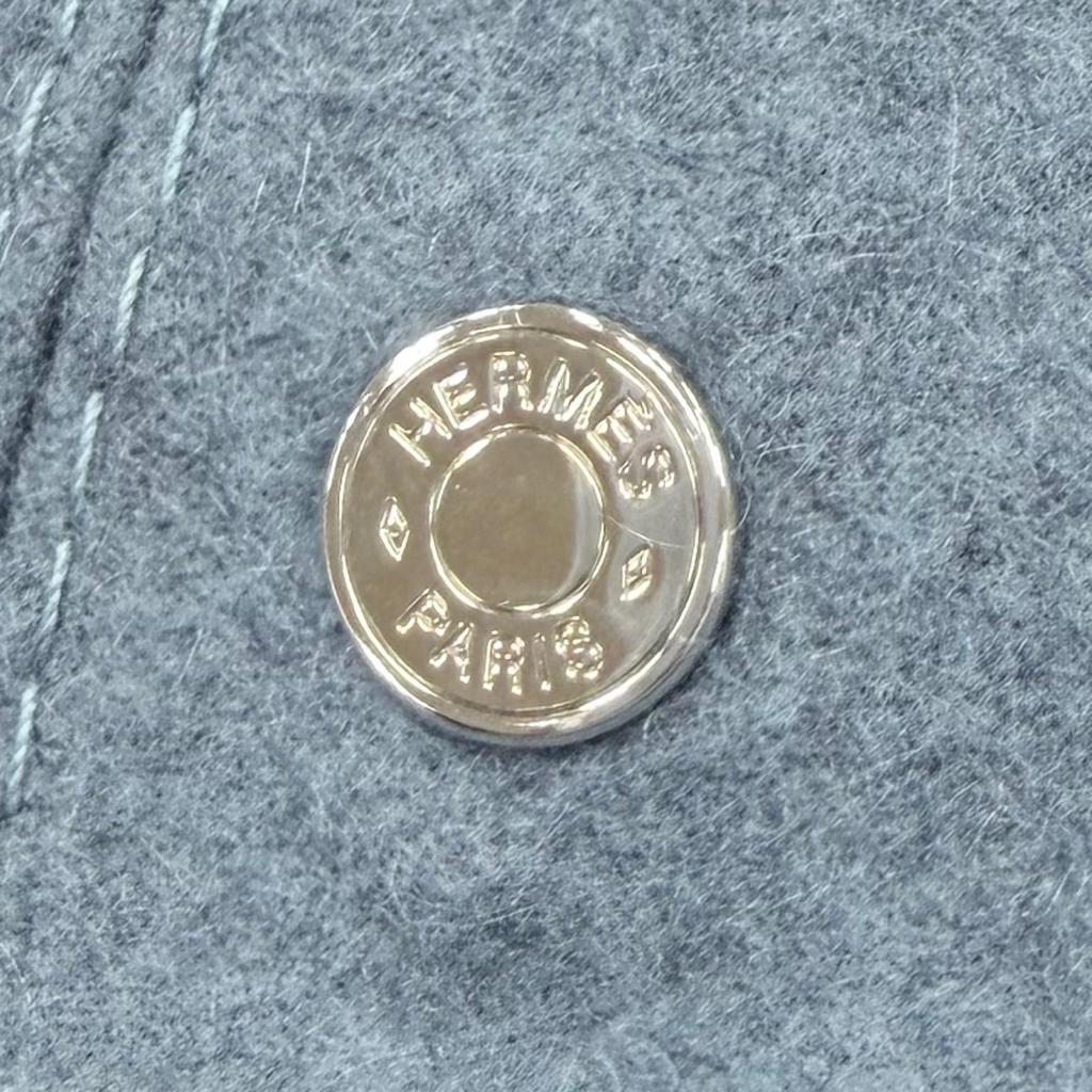 Excellent HERMES Beret Saint-Honoré Clou De Selle Serie Metal Cashmere Women 58 Used