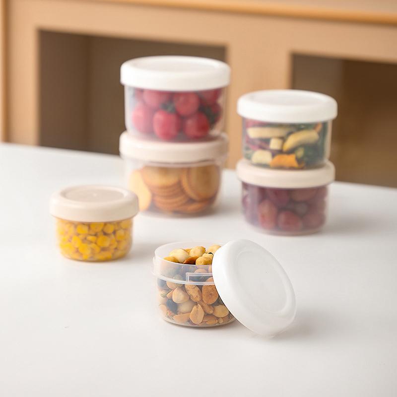 [J] Portable Round Refrigerator Storage Box Food Containers Plastic Fresh-Keeping Box With Lid Portable Storage Box Kitchen Case