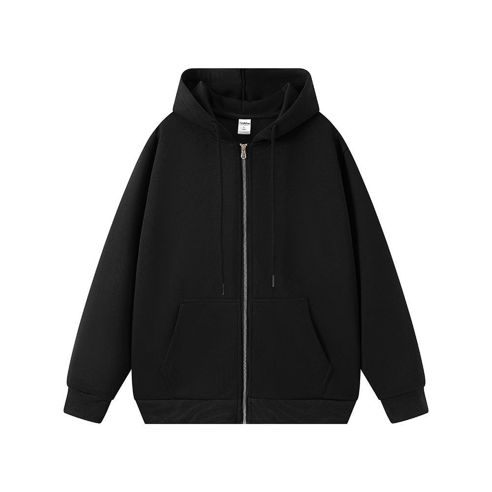 Kofta Sweatshirt Herr Vår Höst Lättvikt Par Dubbel Dragkedja Mångsidig Mode Enfärgad Streetwear Ungdomstrend Huvjacka