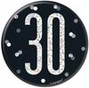 Pin Brooch Badge Metal 30th Birthday Black Shiny Holo