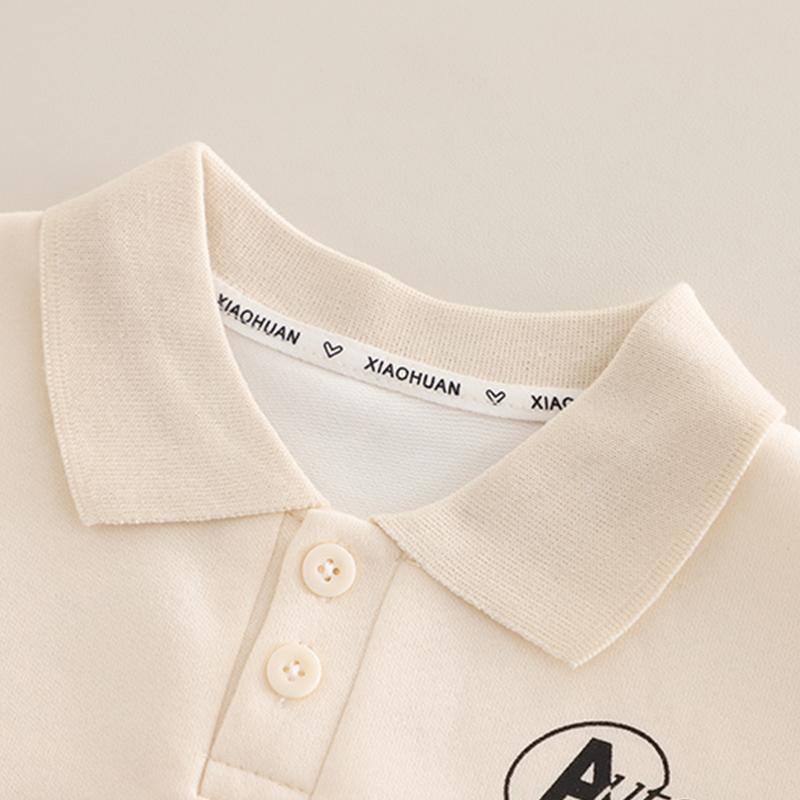 Boys' Long Sleeved 2-piece Set - Handsome Set for Boys - Fashion Polo Collar Top - Children's Casual Sportswear -6 Months -6 Years Old