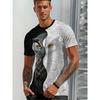 Men's Summer 3D Animal Pattern Print Crew Neck Casual Short Sleeve T-Shirt, Men's Outdoor Fashion Loose Top