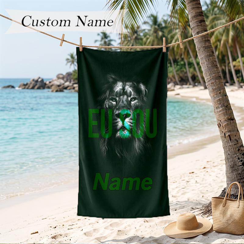 Sporting Clube De Portugal Custom Name Printed Beach Towel Personalized Soft Towel For Swimming Beach Travel