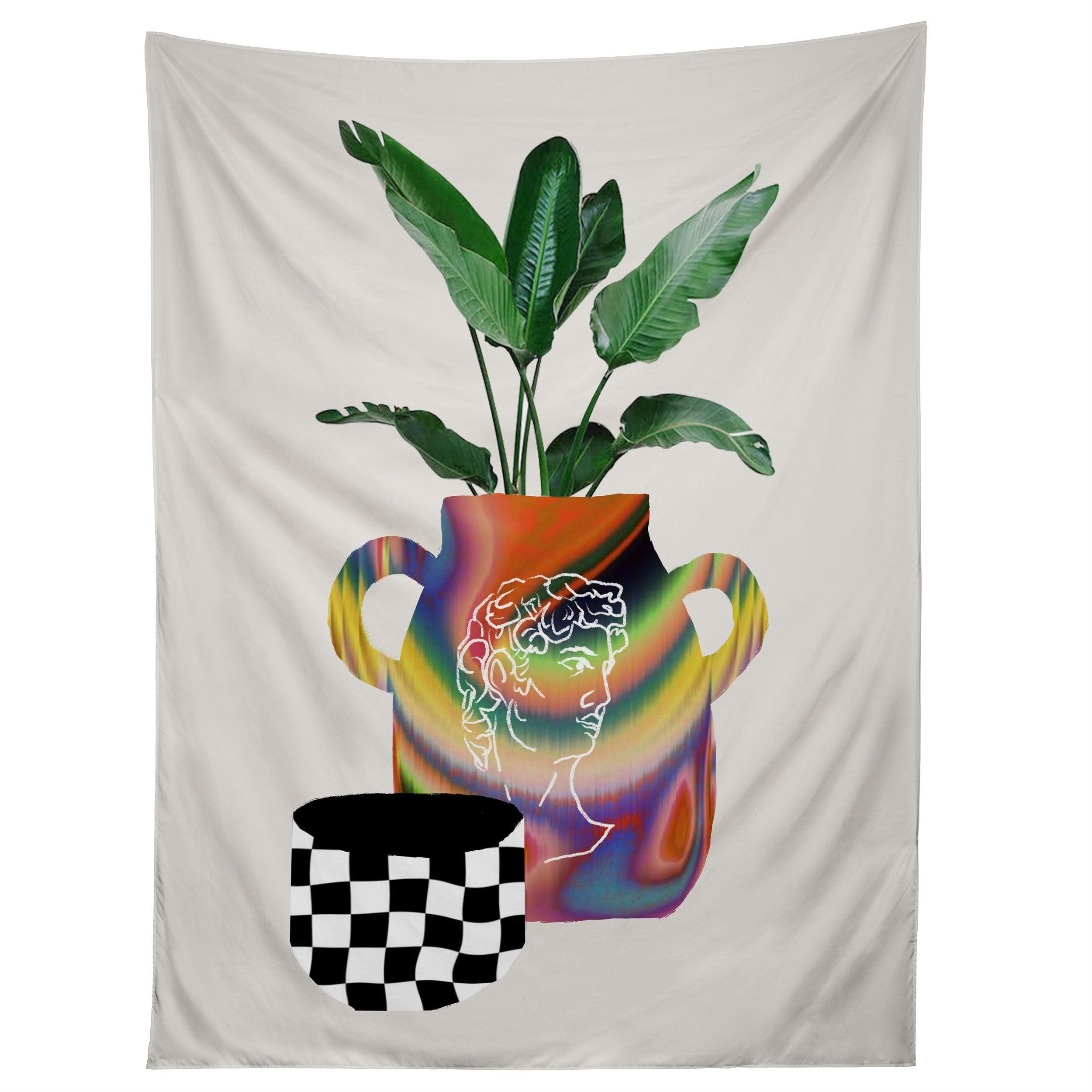 A HOUSE PLANT STILL LIFE tapestry 75x100