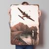 Ww Plane Over Cliffs Metal Poster Custom Wall Art Retro Vintage Tinplate Signs for Man Cave Living Room Decorations Desk Decor