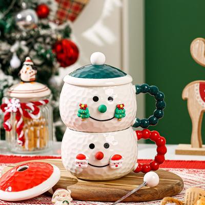 Creative Christmas Ceramic Cup Snowman Mug Christmas Drinking Cup Coffee Cup Personality