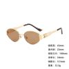 Metal Sunglasses Small Frame Wide Thick Legs Oval Foreign Trade Sunglasses High Fashion Thin Sunshade Glasses